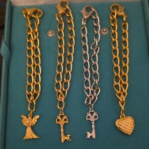 Gold and Silver Charm Bracelet Set. Never Worn